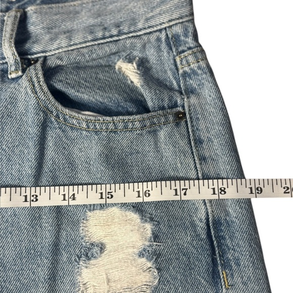 Pacsun Straight Leg Jeans‎ Size 28 High Rise Button Fly Distressed Light Wash - Picture 9 of 11